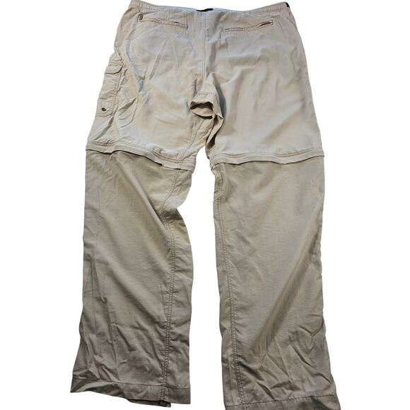 Outdoor element mens XL convertible zip off pants khaki nylon with belt * FLAWS^ - Picture 2 of 10